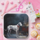 Dalmatiner Snowy Sleigh Weihnachtsdekor Pappteller (Party)
