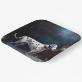 Dalmatiner Snowy Sleigh Weihnachtsdekor Pappteller (Gewinkelt)