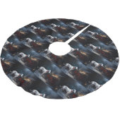 Dalmatiner Snowy Sleigh Weihnachtsdekor Polyester Weihnachtsbaumdecke (Schrägansicht)