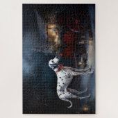 Dalmatiner Snowy Sleigh Weihnachtsdekor Puzzle (Vertikal)