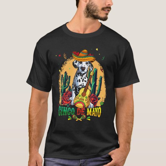 Dalmatiner Sombrero Cinco De Mayo Mexican Dog Men  T-Shirt (Vorderseite)