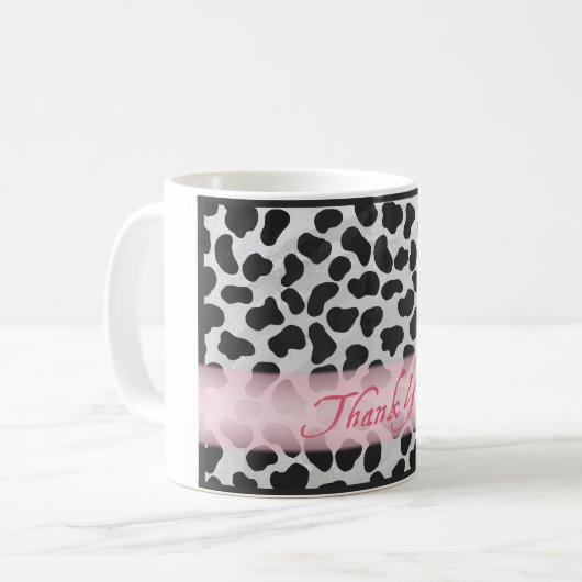 Dalmatiner Spot Pattern Pink Vielen Dank Kaffeetasse (Vorderseite Links)