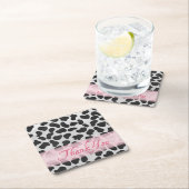 Dalmatiner Spot Pattern Pink Vielen Dank Rechteckiger Pappuntersetzer (Vor Ort)