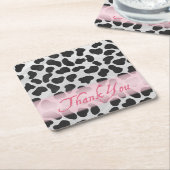 Dalmatiner Spot Pattern Pink Vielen Dank Rechteckiger Pappuntersetzer (angewinkelt)