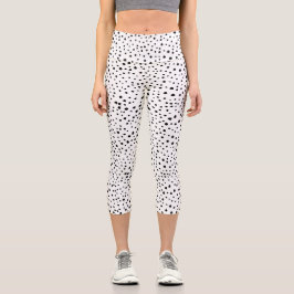 Dalmatiner-Spots, Dalmatiner-Punkte, Schwarz und W Capri Leggings