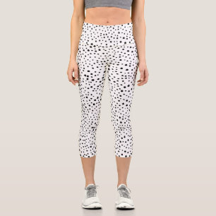 Dalmatiner-Spots, Dalmatiner-Punkte, Schwarz und W Capri Leggings