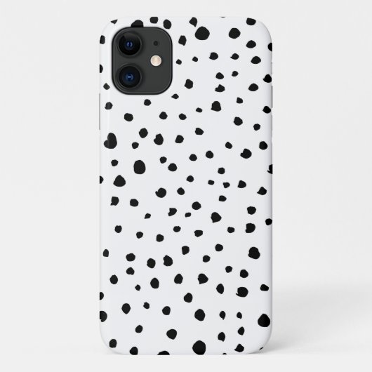 Dalmatiner-Spots, Dalmatiner-Punkte, Schwarz und W Case-Mate iPhone Hülle (Rückseite)