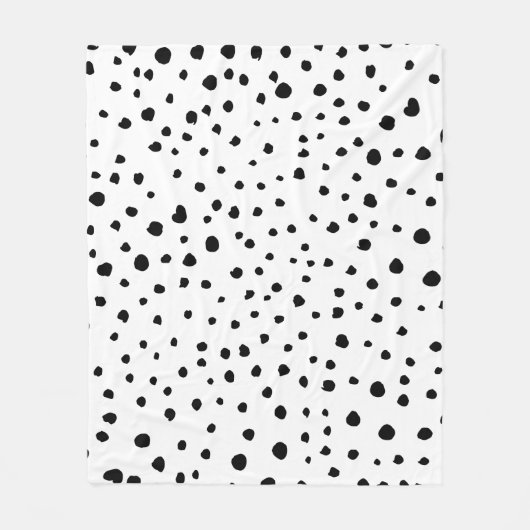Dalmatiner-Spots, Dalmatiner-Punkte, Schwarz und W Fleecedecke (Vorderseite)