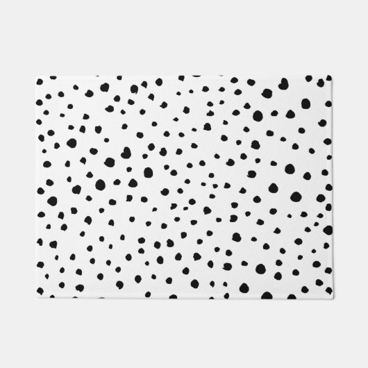 Dalmatiner-Spots, Dalmatiner-Punkte, Schwarz und W Fußmatte (Vorderseite)