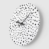 Dalmatiner-Spots, Dalmatiner-Punkte, Schwarz und W Große Wanduhr (Winkel)