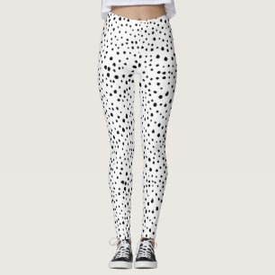 Dalmatiner-Spots, Dalmatiner-Punkte, Schwarz und W Leggings