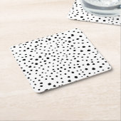 Dalmatiner-Spots, Dalmatiner-Punkte, Schwarz und W Rechteckiger Pappuntersetzer (angewinkelt)