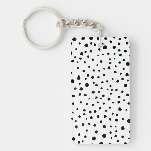 Dalmatiner-Spots, Dalmatiner-Punkte, Schwarz und W Schlüsselanhänger (Vorderseite)