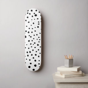 Dalmatiner-Spots, Dalmatiner-Punkte, Schwarz und W Skateboard