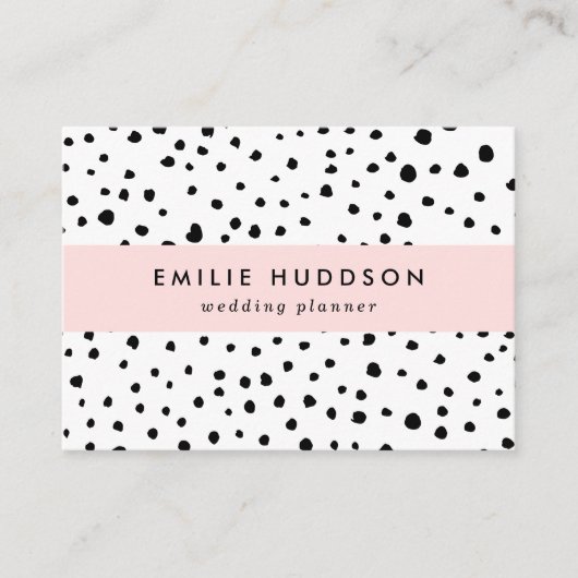 Dalmatiner-Spots, Dalmatiner-Punkte, Schwarz und W Visitenkarte (Vorderseite)