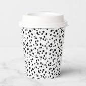 Dalmatiner-Spots Druckmuster Schwarz/Weiß Pappbecher (Rückseite)