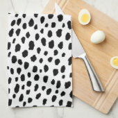 Dalmatiner-Spots (schwarz/weiß) Geschirrtuch (Viertel Falte)