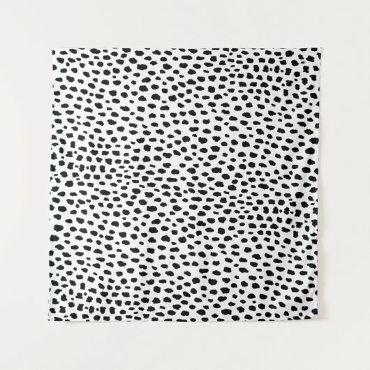 Dalmatiner-Spots (schwarz/weiß) Wandteppich (Vorderseite (Horizontal))