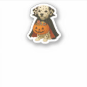 Dalmatiner Trick-oder Leckerei Halloween Hund mit  Aufkleber (Vorderseite)