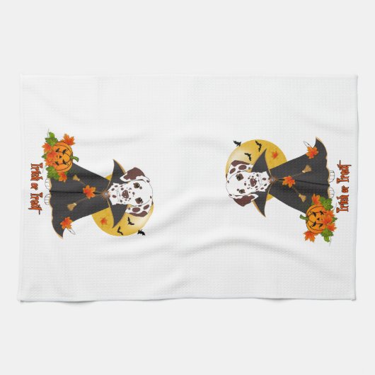 Dalmatiner Trick oder Trete Geschirrtuch (Horizontal)