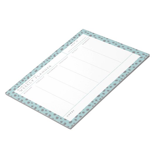 Dalmatiner Turquoise Weekekly Planner Notepad Notizblock (angewinkelt)