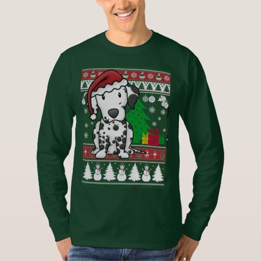 Dalmatiner Ugly Christmas Sweater T-Shirt (Vorderseite)