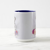 Dalmatiner und Blume Tasse (Zentrum)