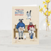 Dalmatiner und Cat wahrhaft britisches Meer Geburt Karte (Gelbe Blume)