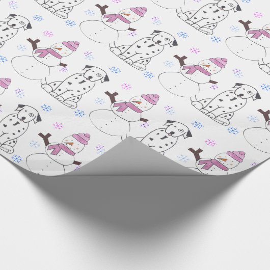 Dalmatiner und Snowman Geschenkpapier (Ecke)