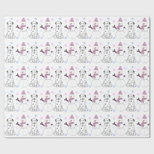 Dalmatiner und Snowman Geschenkpapier (Flach)