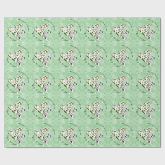 Dalmatiner und Weihnachtsbaum Geschenkpapier (Flach)