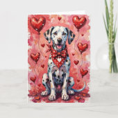 Dalmatiner Valentinstag Hund mit Herzen Rot Karte (Vorderseite)