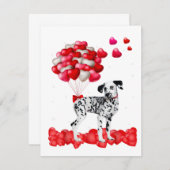 Dalmatiner Valentinstag Outfit Herzchen Lover Einladung (Vorne/Hinten)