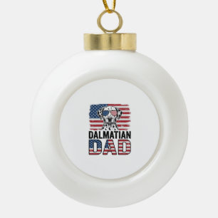 Dalmatiner-Vater-patriotisches-vintage-Hunde-Shirt Keramik Kugel-Ornament