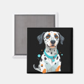 Dalmatiner Vector Art mit lebhaften Farben Magnet (Vorderseite/Rückseite)