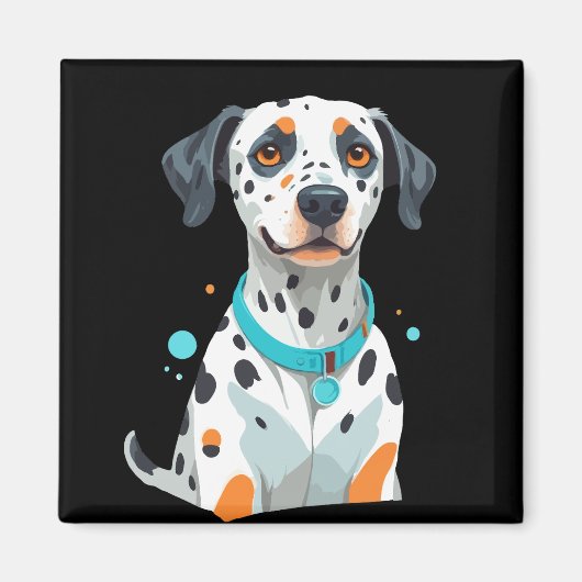 Dalmatiner Vector Art mit lebhaften Farben Magnet (Vorne)
