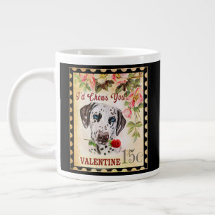 Dalmatiner Vintag Valentine Hund mit Rose Jumbo-Tasse