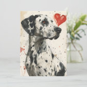 Dalmatiner Vintag Valentinstag Feiertagskarte (Stehend Vorderseite)