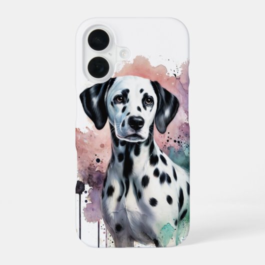 Dalmatiner Wasserfarben Kunst iPhone 16 Hülle (Rückseite)