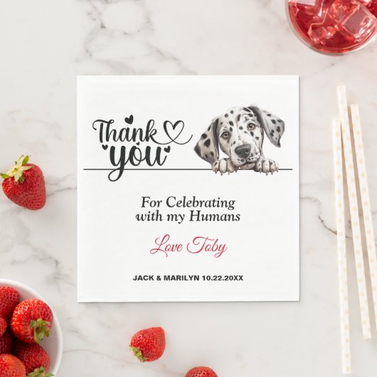 Dalmatiner Wedding Vielen Dank Serviette (Beispiel)