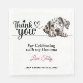 Dalmatiner Wedding Vielen Dank Serviette (Vorderseite)