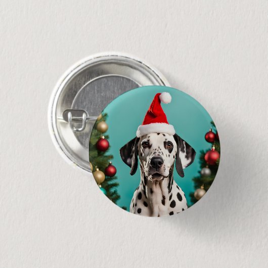 Dalmatiner Weihnachten Button (Vorne & Hinten)