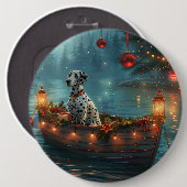 Dalmatiner Weihnachten Feierliche Reise Button (Vorne & Hinten)