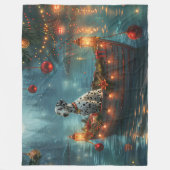 Dalmatiner Weihnachten Feierliche Reise Fleecedecke (Vorderseite)