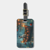 Dalmatiner Weihnachten Feierliche Reise Gepäckanhänger (Vorderseite vertikal)