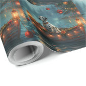 Dalmatiner Weihnachten Feierliche Reise Geschenkpapier (Rolleneckpunkt)