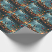 Dalmatiner Weihnachten Feierliche Reise Geschenkpapier (Ecke)