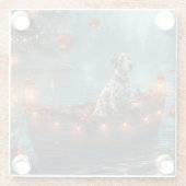 Dalmatiner Weihnachten Feierliche Reise Glasuntersetzer (Rückseite)