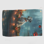 Dalmatiner Weihnachten Feierliche Reise Golfhandtuch (Horizontal)