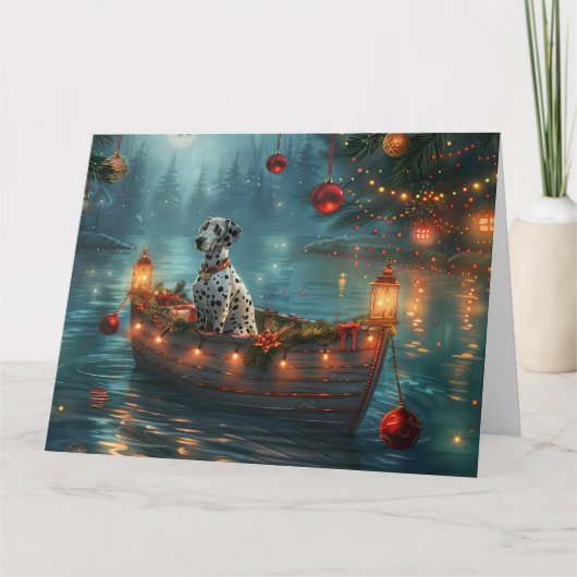 Dalmatiner Weihnachten Feierliche Reise Karte (Vorderseite)